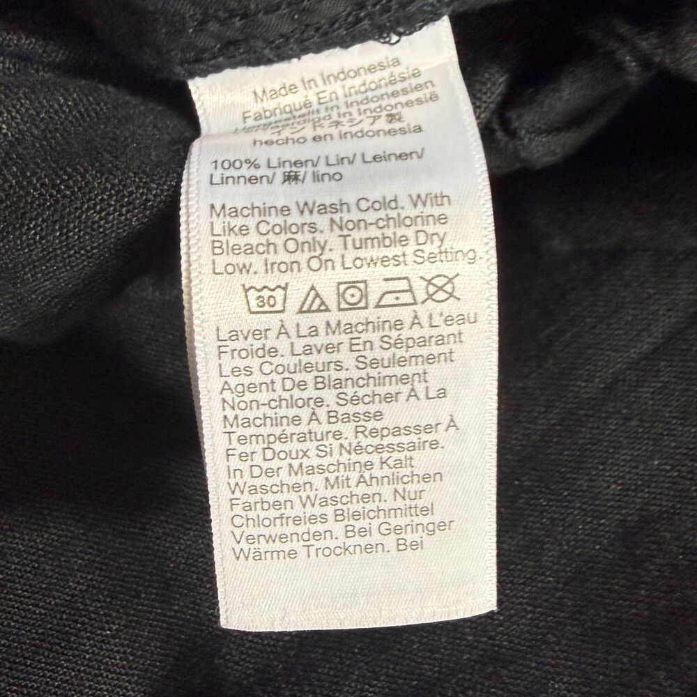 MADEWELL Short Pull On Pants In Linen M Black Elastic Waist Comfort NWT B89 - Picture 5 of 6